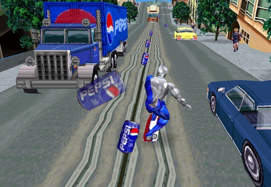 Pepsiman is one of the most famous examples of advertisement in gaming.