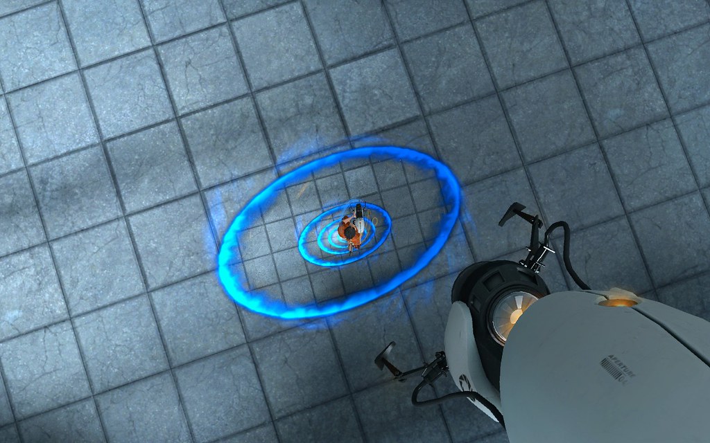 An infinite portal created by the portal gun