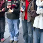 group of friends in winter clothing